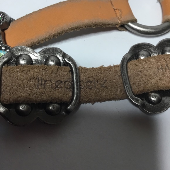 Linea Pelle Women’s Handmade Tan Genuine Leather Rhinestone Embellished Belt main image 4